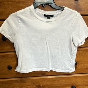 Plain White Cropped Tee